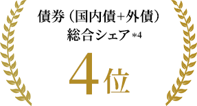 債券（国内債＋外債)総合シェア 4位