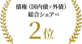 債券（国内債＋外債)総合シェア 1位