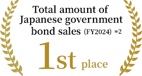 Total amount of Japanese government bond sales(First half of FY2024) 1st place