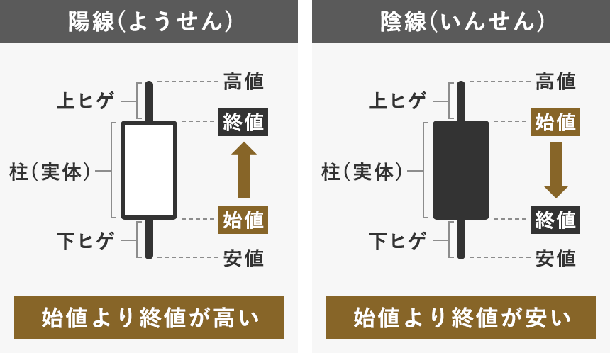 陽線　陰線　イメージ